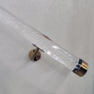 Clear Bubble Tube Wall Sconce with Brass Accents